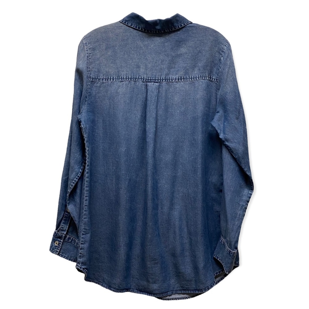 Soft Surroundings Roll Tab Button Up Chambray Shi… - image 2